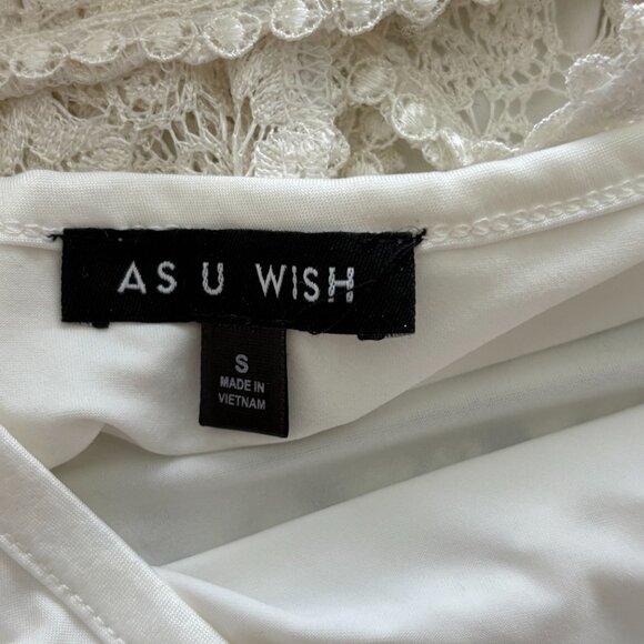 As U Wish Fully Lined All Over Lace Dress Cream (Close to White) Size Small NWT - Picture 8 of 8